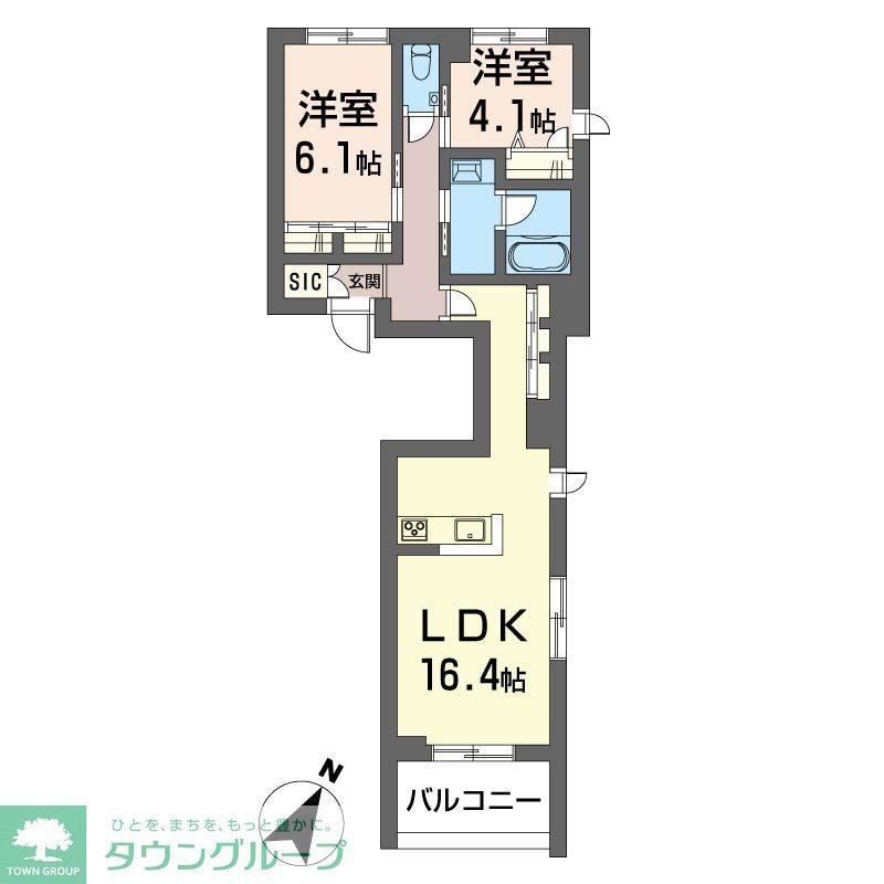 ケーズコート下目黒(2LDK/2階)の間取り写真