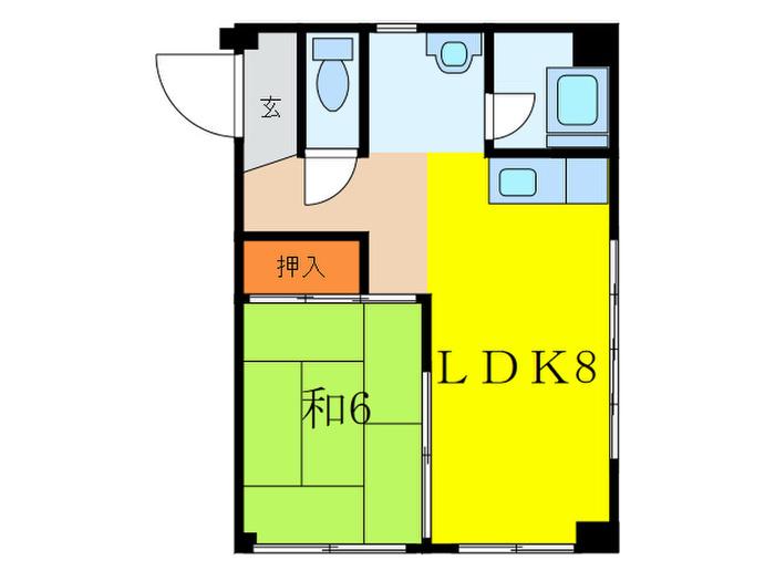 加藤ビル(1LDK/3階)の間取り写真