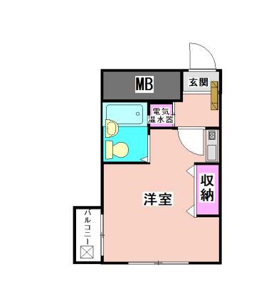 ジャルダン三田5番館(1K/2階)の間取り写真