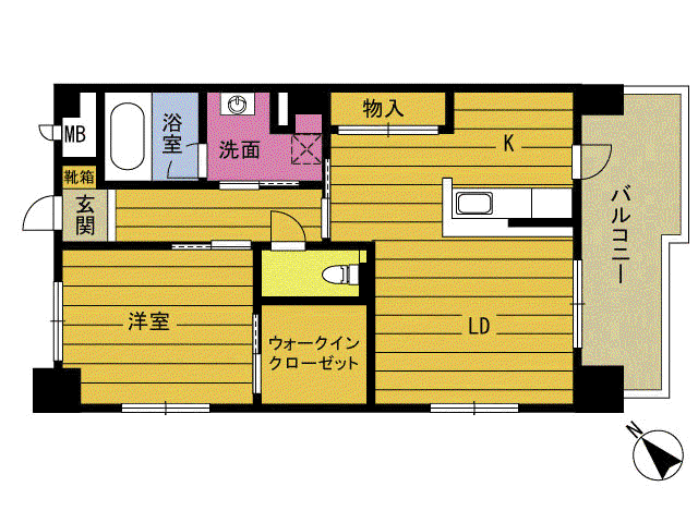 PROUD(1LDK/6階)の間取り写真