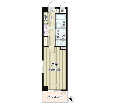ルミエール祐天寺(1K/6階)の間取り写真