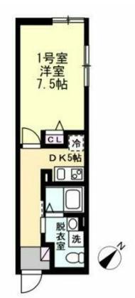 ベイルーム鶴見(1K/3階)の間取り写真