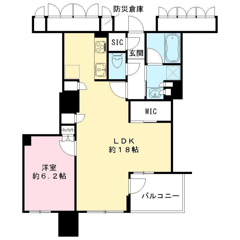 BRANZ TOWER 大阪本町(1LDK/23階)の間取り写真