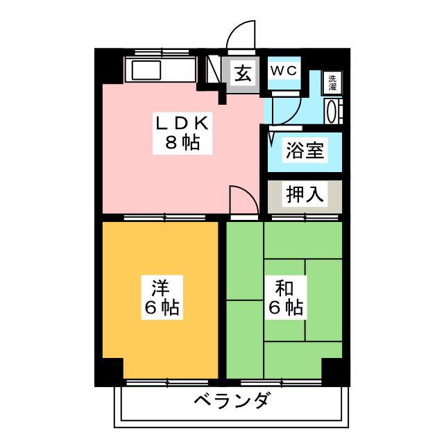 第1西脇ビル(2DK/5階)の間取り写真