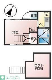 シャトリエ8(1K/1階)の間取り写真