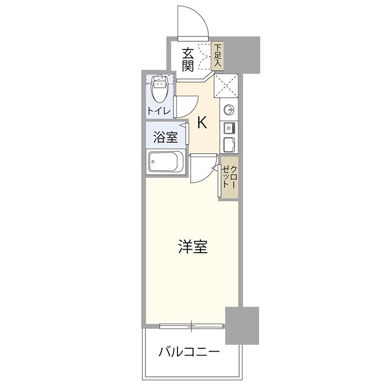 エスリード南森町駅前(1K/5階)の間取り写真