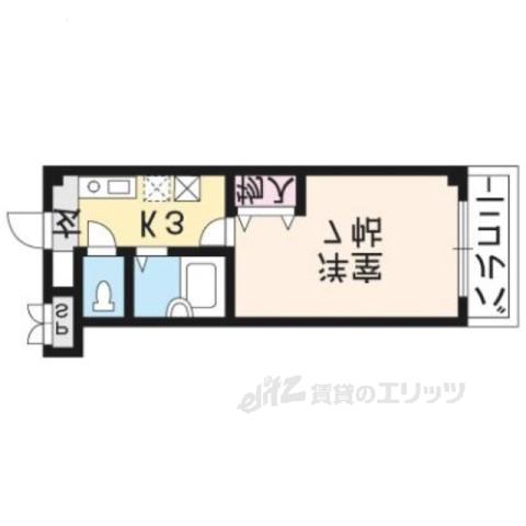 コモド清水(1K/4階)の間取り写真