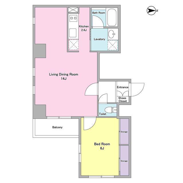CASA DE FLORA(1LDK/4階)の間取り写真