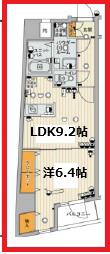 スカイコートヌーベル入谷(1LDK/8階)の間取り写真