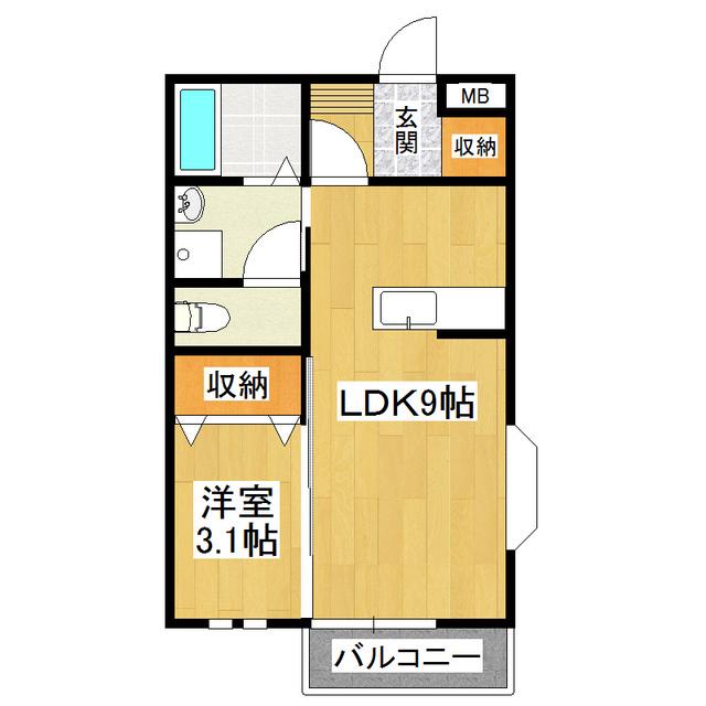 シャンスパレスZ(1LDK/1階)の間取り写真