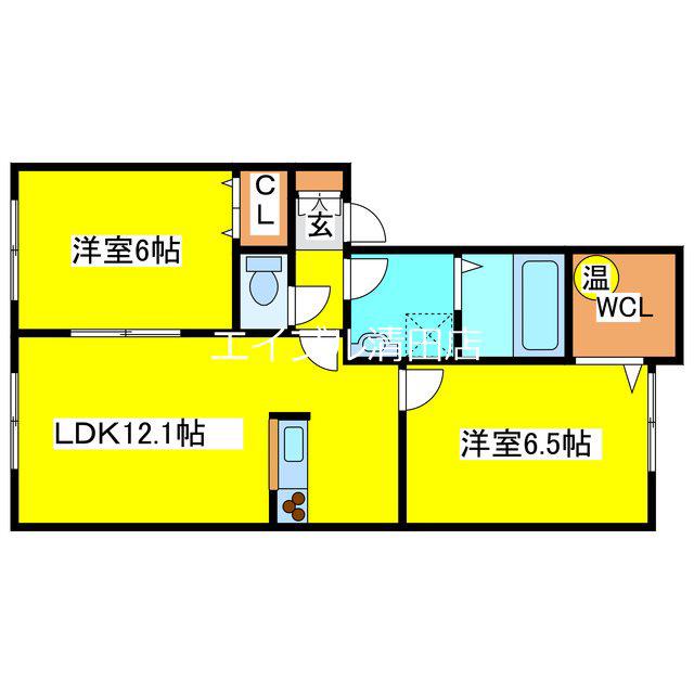 コリーヌ・メゾン(2LDK/2階)の間取り写真