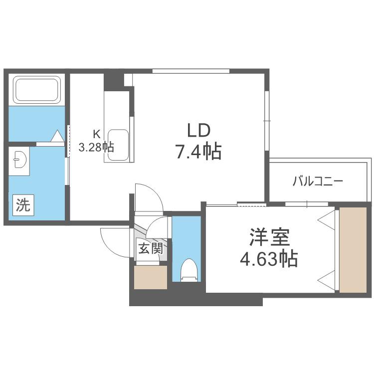 N7W11MS(1LDK/5階)の間取り写真