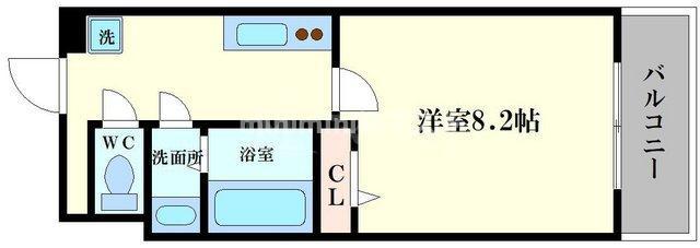 メルクリオール難波(1K/3階)の間取り写真