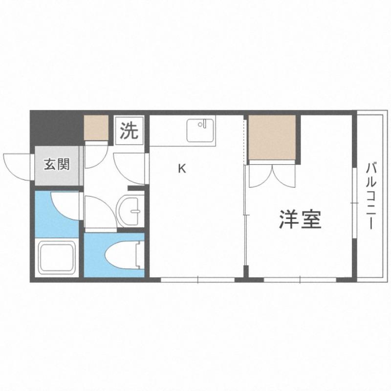 南郷エスポアール(1LDK/1階)の間取り写真
