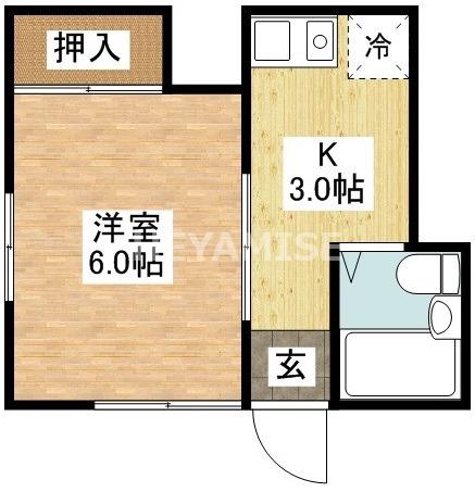 サンライズマリノ(1K/2階)の間取り写真