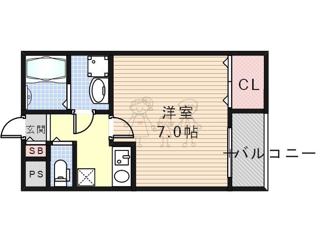 ACHT HIK南住吉(1K/1階)の間取り写真