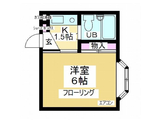 グリーンハイツ狭山台(1K/2階)の間取り写真
