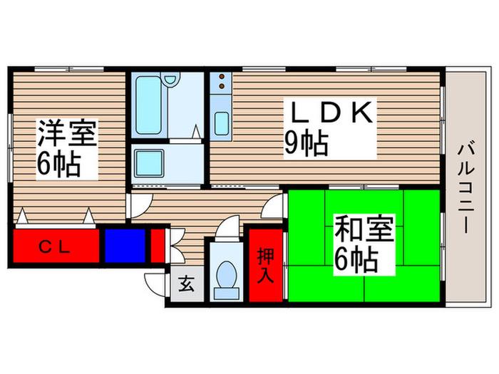 グレイス中浦和(2LDK/2階)の間取り写真