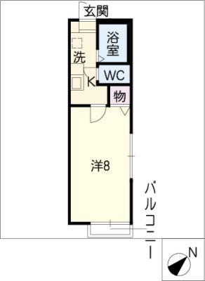 ソレイユ共和(1K/1階)の間取り写真