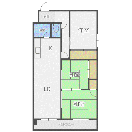 チェリーハイツ26(3LDK/1階)の間取り写真