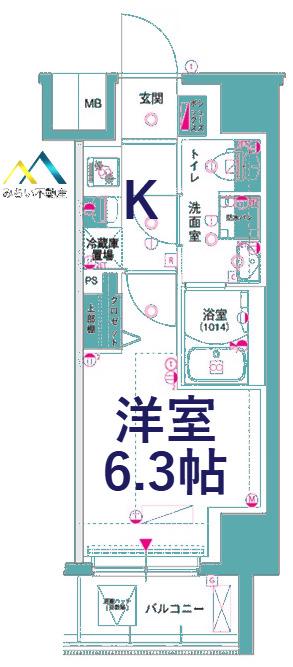 CREST TAPP川崎港町(1K/3階)の間取り写真