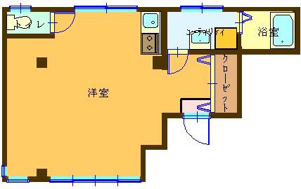 マウントワンVI(ワンルーム/4階)の間取り写真