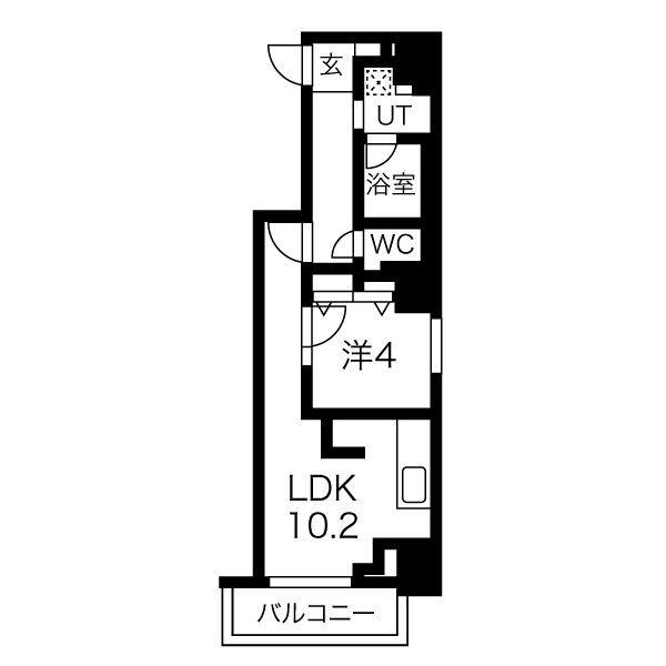 ラ・クラッセ札幌シティイースト(1LDK/3階)の間取り写真