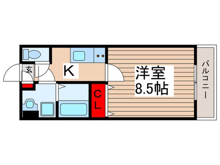 グランディール(1K/2階)の間取り写真