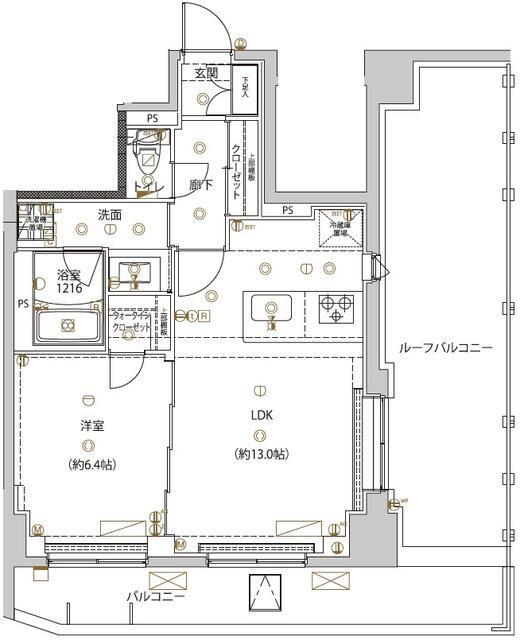 ユリカロゼ五反野III(1LDK/8階)の間取り写真