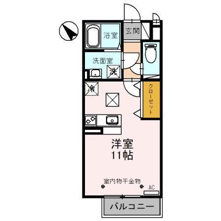 エムステート(ワンルーム/1階)の間取り写真