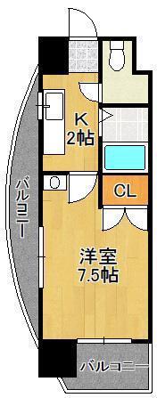 ニューサンリバー7番館(1K/3階)の間取り写真