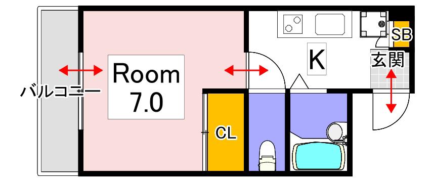 プレアール野田屋町(1K/6階)の間取り写真