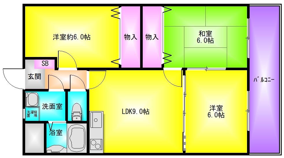 サンウォーク(3LDK/1階)の間取り写真