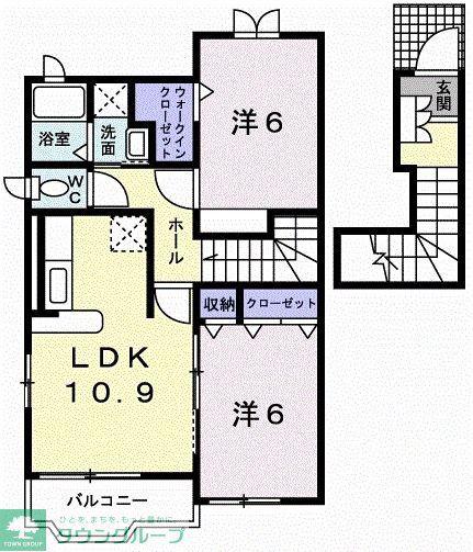 シャトン ブリエ(2LDK/2階)の間取り写真