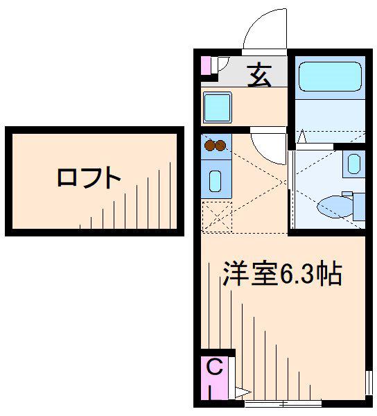 ミネルヴァ横浜港北II(ワンルーム/2階)の間取り写真