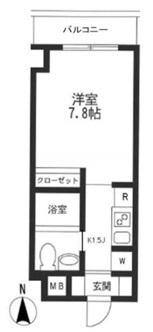 KDXレジデンス御徒町(1K/2階)の間取り写真