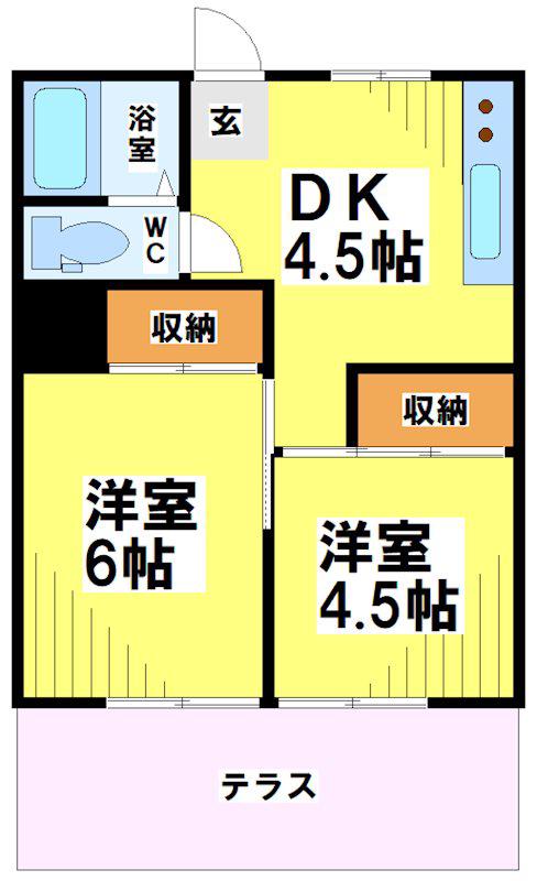 相田アパート(2DK/1階)の間取り写真