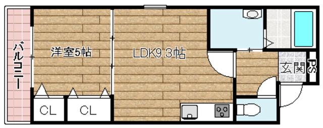 アイビーコート城南(1LDK/1階)の間取り写真