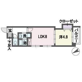 グラヴィス平尾(1LDK/4階)の間取り写真