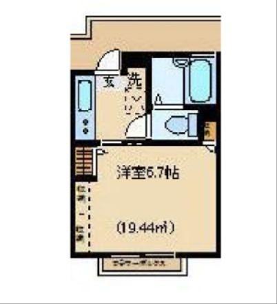 アビタツィオーネ柿の木坂(1K/2階)の間取り写真