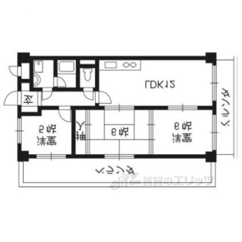 サンハイム桂(3LDK/2階)の間取り写真