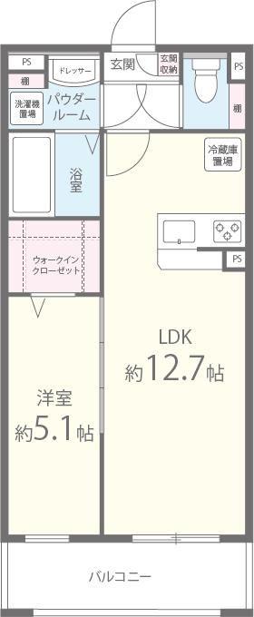 エクレシオ正木(1LDK/3階)の間取り写真