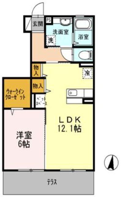 光が丘の杜III(1LDK/1階)の間取り写真
