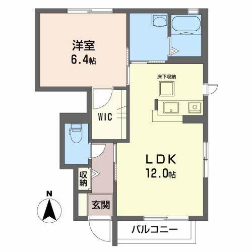 CASA MAI 月(1LDK/1階)の間取り写真
