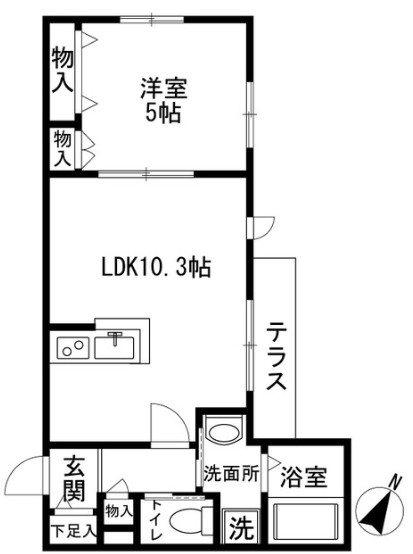 メゾンソライユ(1LDK/1階)の間取り写真
