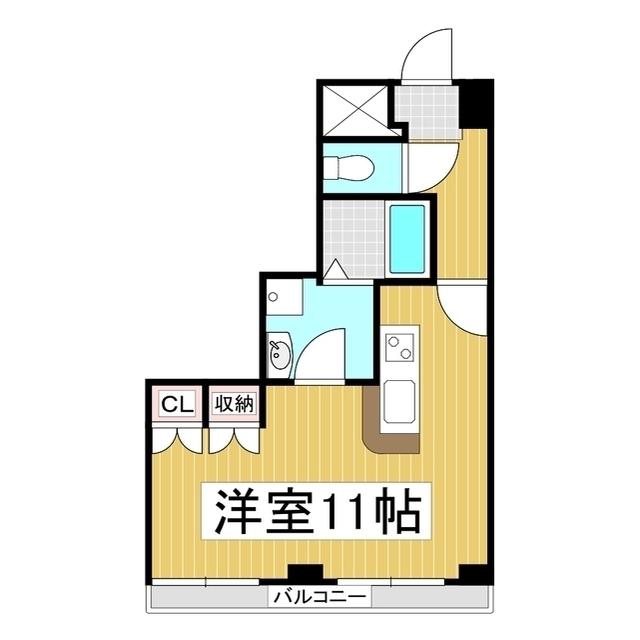 WELL塩尻(ワンルーム/2階)の間取り写真