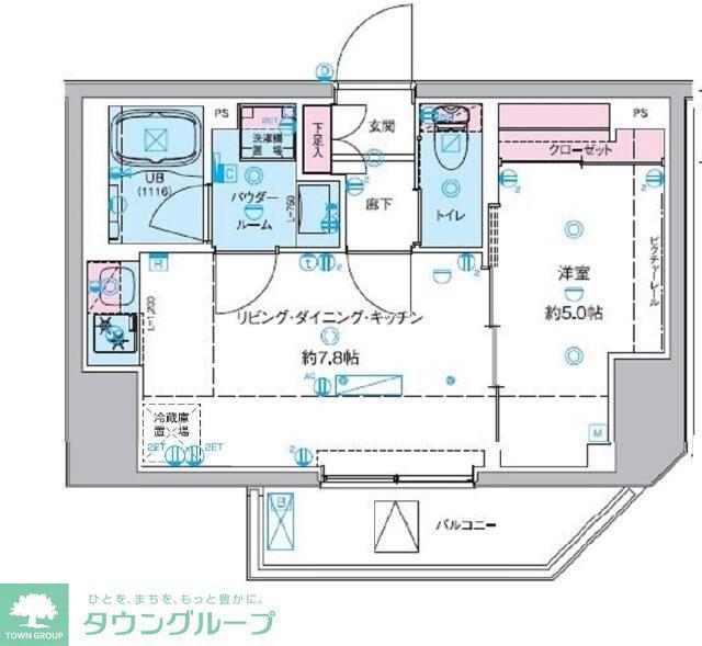 ジェノヴィア桜上水II(1DK/3階)の間取り写真