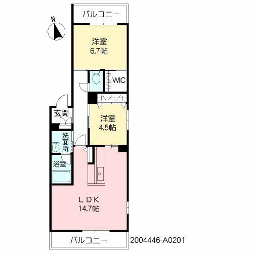 シャーメゾン カルパ(2LDK/3階)の間取り写真