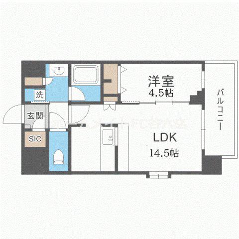 スプランディッド難波キャトル(1LDK/5階)の間取り写真