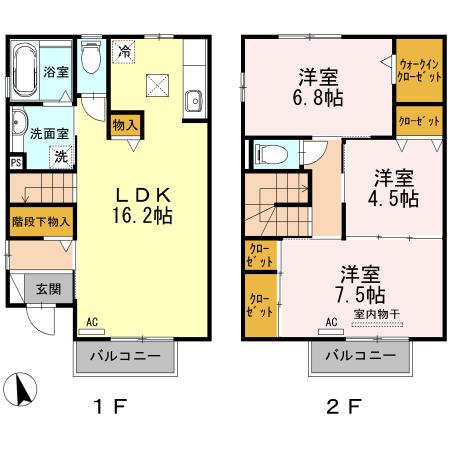 アンフィニ エイト(3LDK/1階)の間取り写真